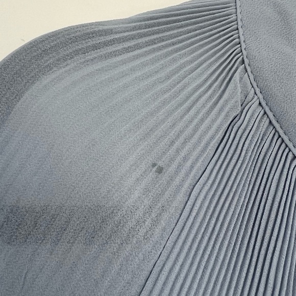 H&M Light Blue Pleated Blouse - Picture 6 of 9